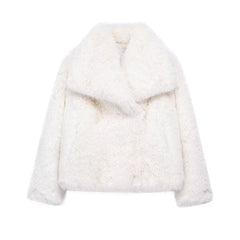 Fluffy Faux Fur Bomber Jacket