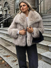Fluffy Faux Fur Bomber Jacket