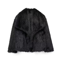 Fluffy Faux Fur Bomber Jacket