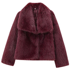 Fluffy Faux Fur Bomber Jacket