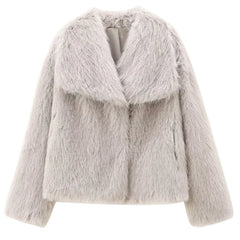 Fluffy Faux Fur Bomber Jacket