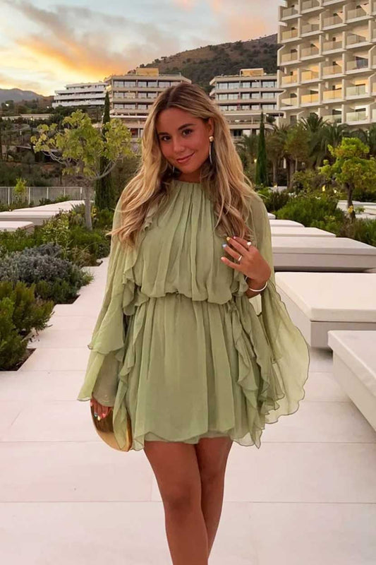 Ruffled High-Waisted Dress