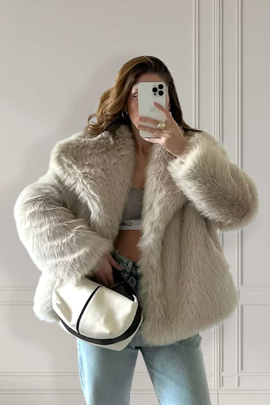 Fluffy Faux Fur Bomber Jacket