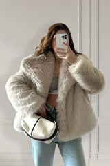 Fluffy Faux Fur Bomber Jacket