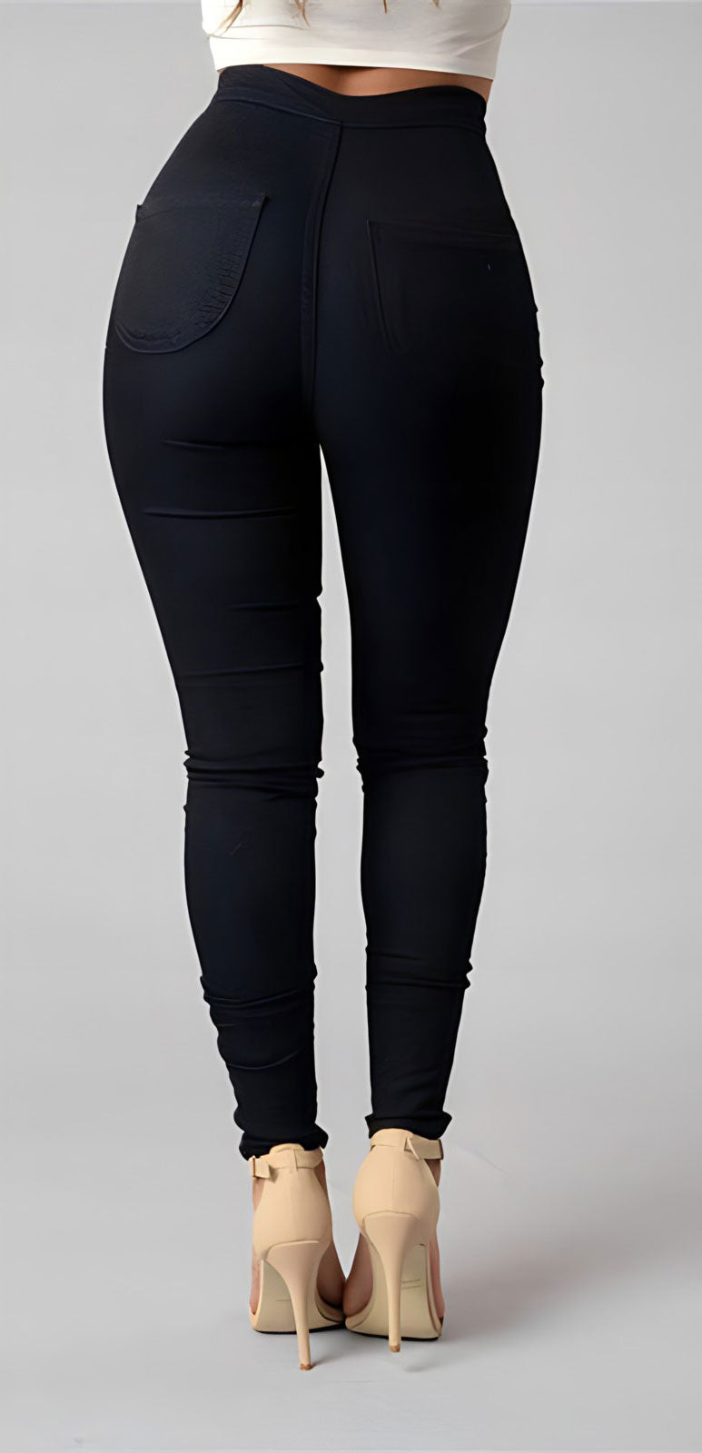 High Waist Pencil Stretch Slim Denim Skinny Jeans