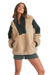 Two-toned Cozy Hooded Sweater