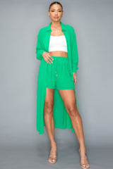 Chiffon Button Down Set