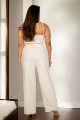 Plus Crop Cami Top & Straight Pant Set