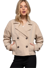 Double Breasted Short Trench Jacket