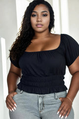 Plus Size Puff Sleeve Top