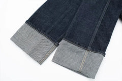 Vintage Denim Jacket & Wide-Leg Trousers Set