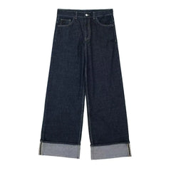 Vintage Denim Jacket & Wide-Leg Trousers Set