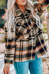 Plaid Casual Button Up Flannel Shacket