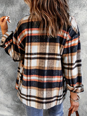 Plaid Casual Button Up Flannel Shacket