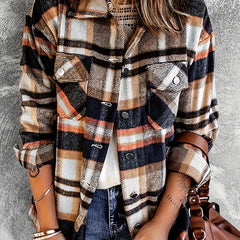 Plaid Casual Button Up Flannel Shacket