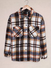 Plaid Casual Button Up Flannel Shacket