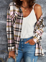 Plaid Casual Button Up Flannel Shacket