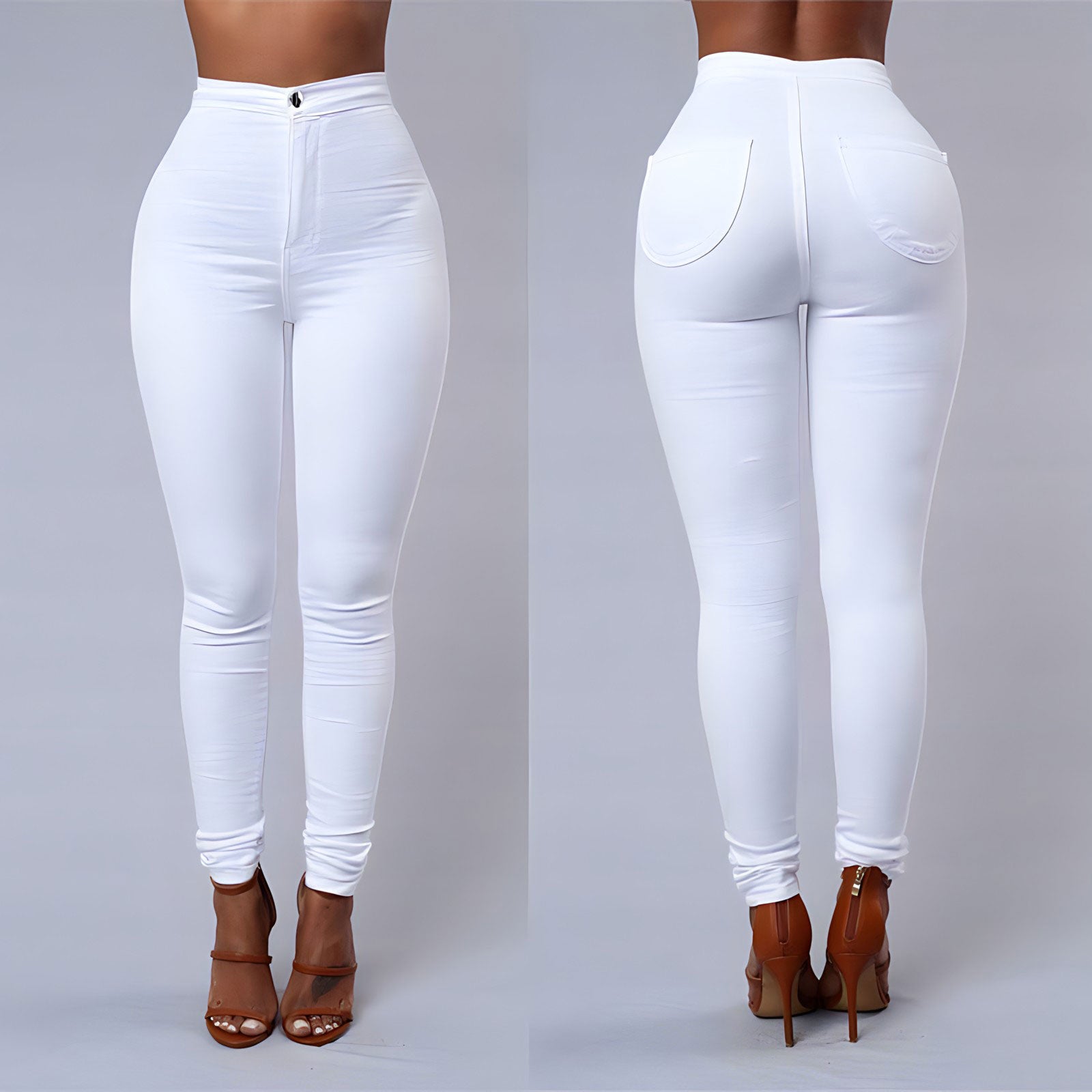 High Waist Pencil Stretch Slim Denim Skinny Jeans