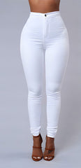 High Waist Pencil Stretch Slim Denim Skinny Jeans